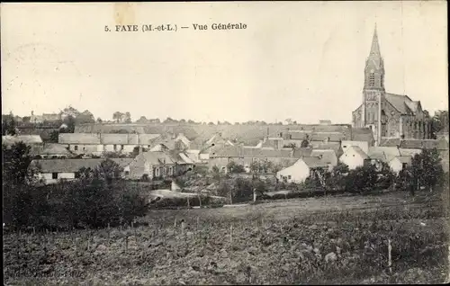 Ak Faye Maine et Loire, Vue generale