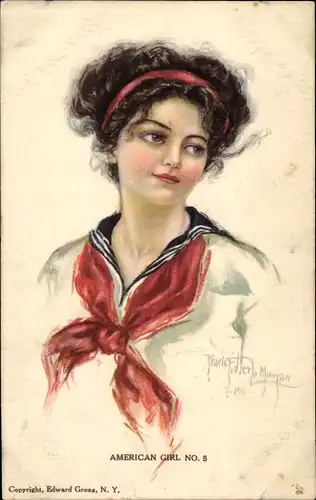 Künstler Ak Fidler de Munyan, Pearle, American Girl No. 5, Frauenportrait