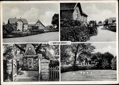 Ak Rümpel Schleswig Holstein, See, Dorfpartie, Ehrenmal