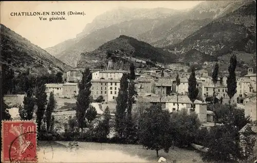 Ak Châtillon en Diois Drome, Vue generale