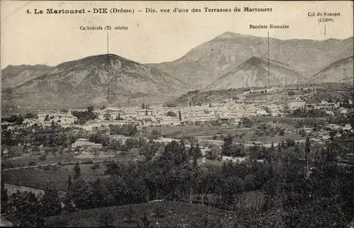 Ak Die Drome, Vue d'une des Terrasses de Martouret