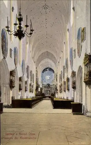 Ak Oliva Gdańsk Danzig, Klosterkirche, Innenansicht