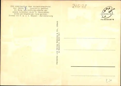 Ak Hartenholm Schleswig Holstein, Privatpension Voss, Gesellschaftsraum, Liegewiese