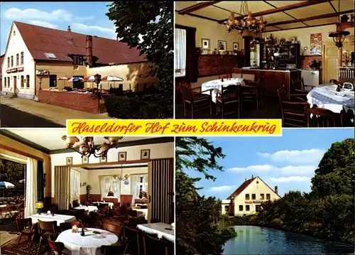 Ak Haseldorf in Schleswig Holstein, Hasseldorfer Hof zum Schinkenkrug, Innenansicht