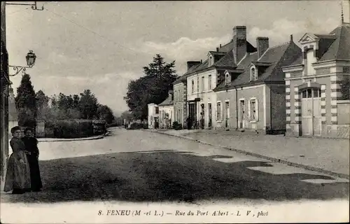 Ak Féneu Maine et Loire, Rue du Port Albert