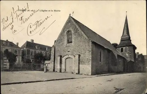 Ak Féneu Maine et Loire, L'Eglise et la Mairie