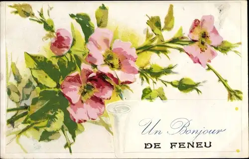 Ak Féneu Maine et Loire, Blumenstrauß, Souvenir