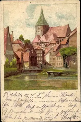 Künstler Litho Mölln im Herzogtum Lauenburg, Stadtbild, Kirche