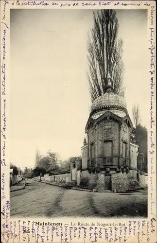 Ak Maintenon Eure et Loir, La Route de Nogent le Roi