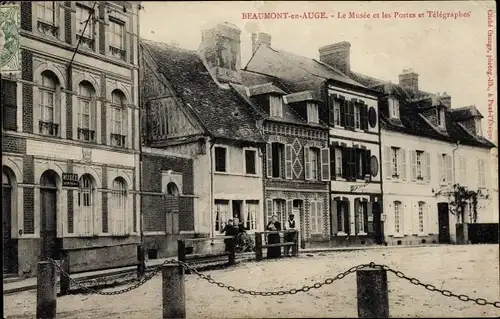 Ak Beaumont en Auge Calvados, La Musee et les Postes et Telegraphes