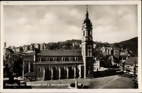 Ak Lutherstadt Eisenach in Thüringen, Marktplatz, Georgenkirche