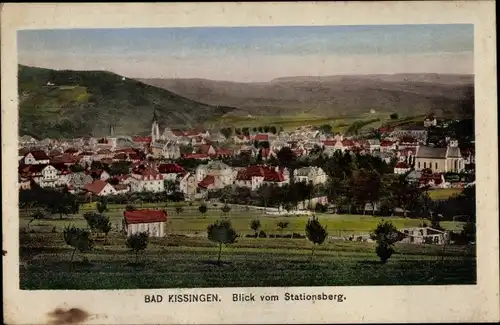 Ak Bad Kissingen Unterfranken Bayern, Blick vom Stationsberg