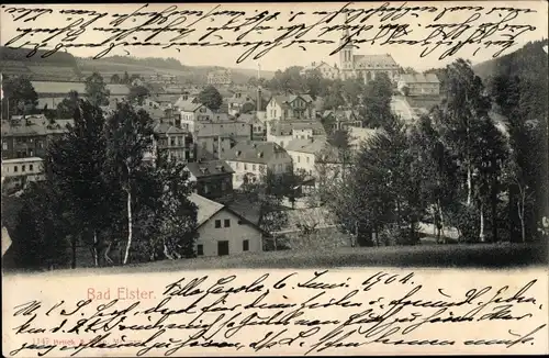 Ak Bad Elster im Vogtland, Blick auf den Ort