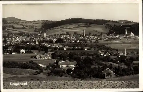 Ak Deggendorf im Bayerischen Wald Niederbayern, Totalansicht der Ortschaft