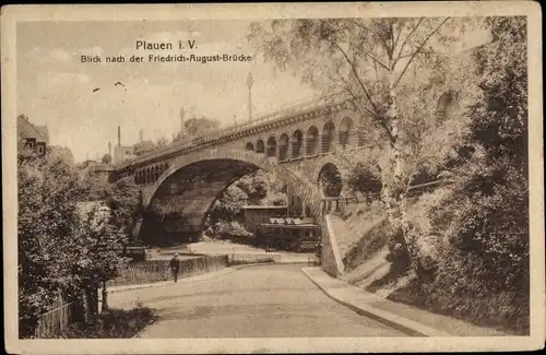 Ak Plauen im Vogtland, Friedrich August Brücke