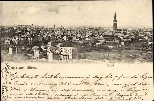Ak Düren im Rheinland, Totale