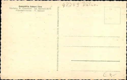 Ak Merfeld Dülmen im Münsterland, Gaststätte Hubert Töns