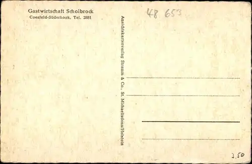 Ak Coesfeld-Süderhook im Münsterland, Gasthof Scholbrock