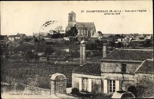Ak Champtoceaux Maine-et-Loire,Vue vers l'Eglise prise au Sud