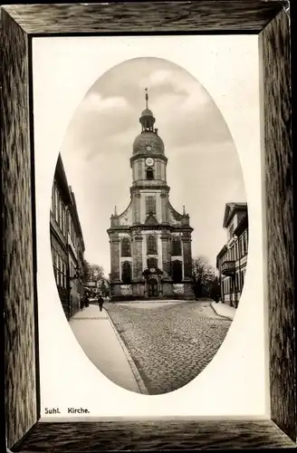 Passepartout Ak Suhl Thüringer Wald, Innenansicht der Stadt, Kirche