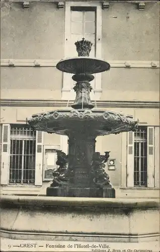 Ak Crest Drome, Fontaine de l'Hotel de Ville