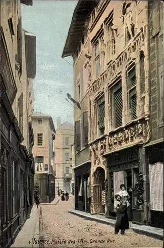 Ak Valence Drôme, Maison des Fetes, Grande Rue
