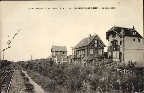 Ak Bernieres sur Mer Calvados, La basse rive