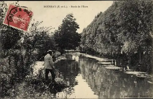 Ak Bourray Eure et Loir, Bords de l'Eure