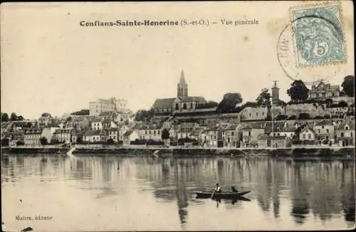 Ak Conflans Sainte Honorine Yvelines, Vue generale