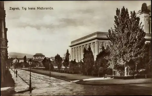 Ak Zagreb Kroatien, Trg Ivana Mazuranica