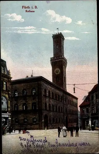 Ak Fürth in Mittelfranken Bayern, Rathaus