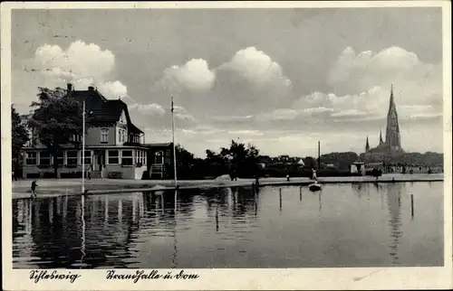 Ak Schleswig an der Schlei, Strandhalle und Dom