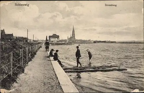 Ak Schleswig an der Schlei, Strandweg, Dom