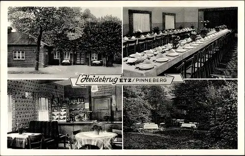 Ak Etz Pinneberg in Schleswig Holstein, Gasthaus Heidekrug, Innenansicht