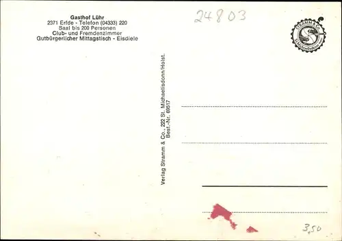 Ak Erfde in Schleswig Holstein, Gasthof Lühr