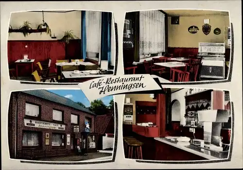 Ak Kropp in Schleswig, Café Restaurant Henningsen, aussen, innen