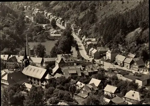 Ak Mellenbach Glasbach Schwarzatal, Luftbild vom Ort