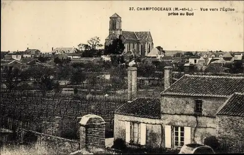 Ak Champtoceaux Maine-et-Loire, Vue vers l'Eglise prise au Sud