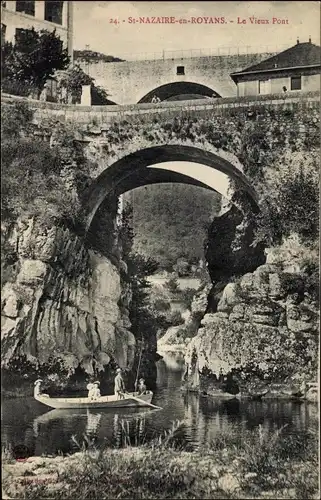 Ak Saint Nazaire en Royans Drome, Le Vieux Pont