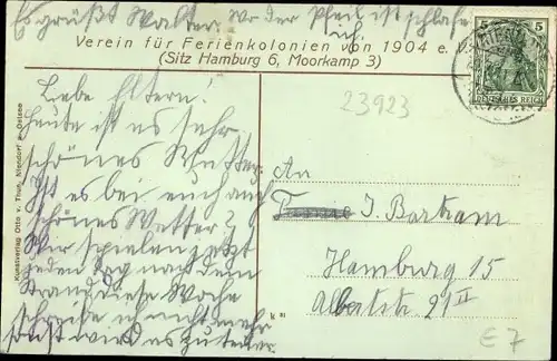 Ak Niendorf Timmendorfer Strand, Verein für Ferienkolonie Hamburg, Straßenpartie, Häuser