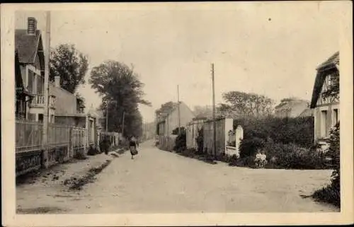 Ak Bernieres sur Mer Calvados, Rue de l'Saint Aubin, A l'Entree du Pays