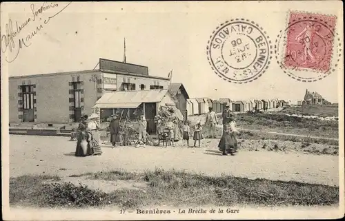 Ak Bernieres Calvados, La Breche de la Gare