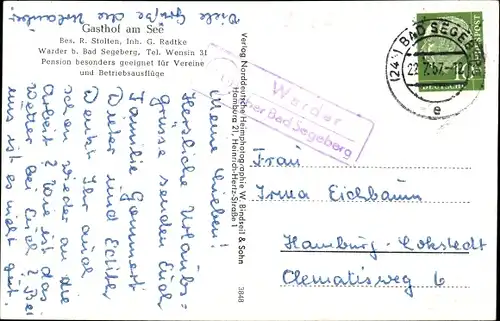 Ak Warder Rohlstorf im Kreis Segeberg, Gasthof am See, Wegepartie, Fischernetze