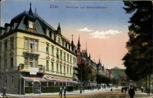 Ak Trier in Rheinland Pfalz, Nordallee und Bahnhofstraße