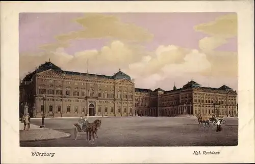 Ak Würzburg am Main Unterfranken, Königliche Residenz