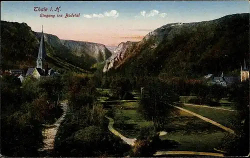 Ak Thale im Harz, Eingang ins Bodetal