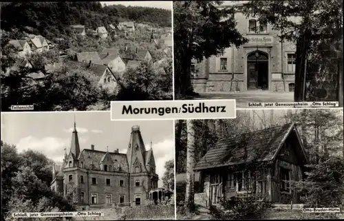 Ak Morungen Sangerhausen Südharz, Teilansicht, Schloss, Genesungsheim Otto Schlag, Otto Bruder Hütte