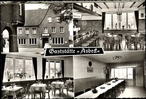 Ak Alstätte Ahaus Westfalen, Gaststätte Asbeck, Innenansichten, Kirchstraße 12