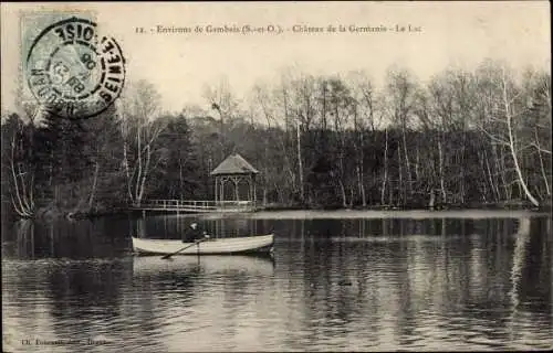 Ak Gambais Yvelines, Chateau de la Germanie, Le Lac