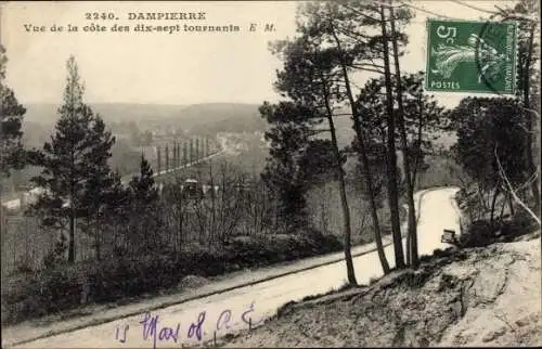 Ak Dampierre Yvelines, Vue de la cote des dix sept tournants